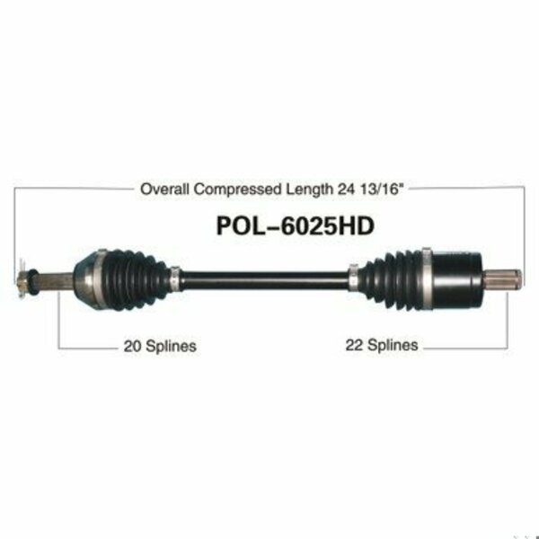 Wide Open Heavy Duty CV Axle for POL HD FRONT L/R RANGER500/700EFI/XP/6X6 POL-6025HD